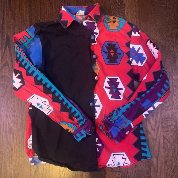 Unique 90s Vintage Roper Button Up Shirt Medium - Picture 2 of 11